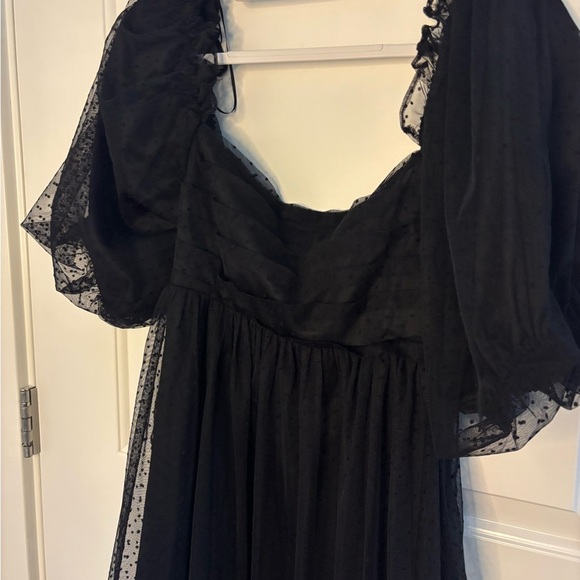 Windsor Black Polka Dot Sheer Dress - Picture 3 of 12